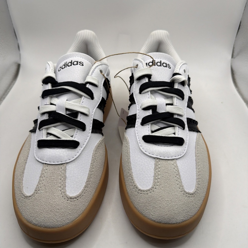 Adidas Women White Black Gum Sole Low Top Striped Athletic Sneakers . Size 11 - Picture 7 of 15